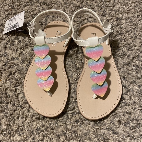 Children’s Places multicolored heart sandals | NWT | Youth size 11 - Picture 2 of 5